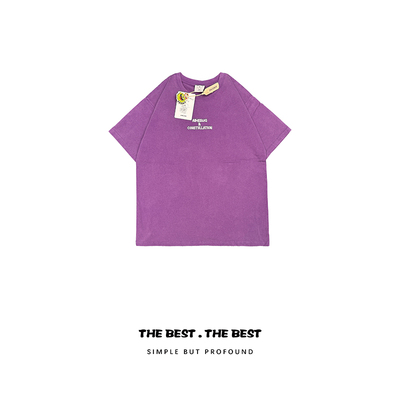 夏季男女士情侣圆领宽松纯棉短袖