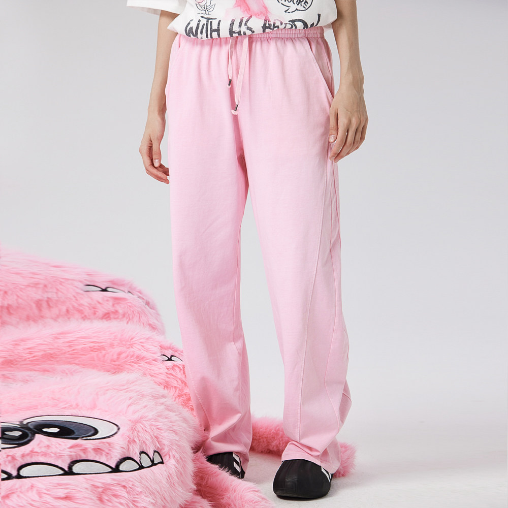 AIMEEWQ  新款2024秋季刺绣高腰显瘦修身潮奢专柜卫裤   S6867