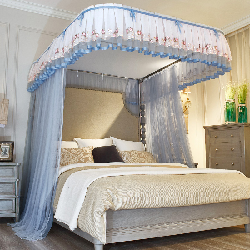 导轨公主宫廷落地蚊帐卧室
