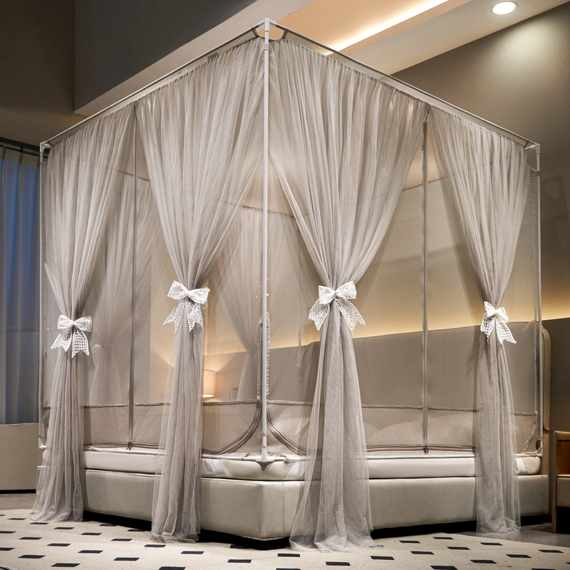 双层烤漆蚊帐三开门家用蚊帐