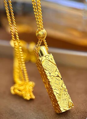 金店同款猫眼碎冰冰四方来财项链久不掉色轻奢吊坠百搭高级感饰品