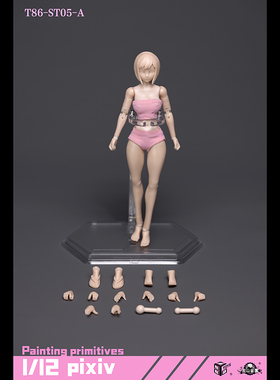 现货 86TOYS & 龙山金属 1/12比例 半包胶肥臀女素体