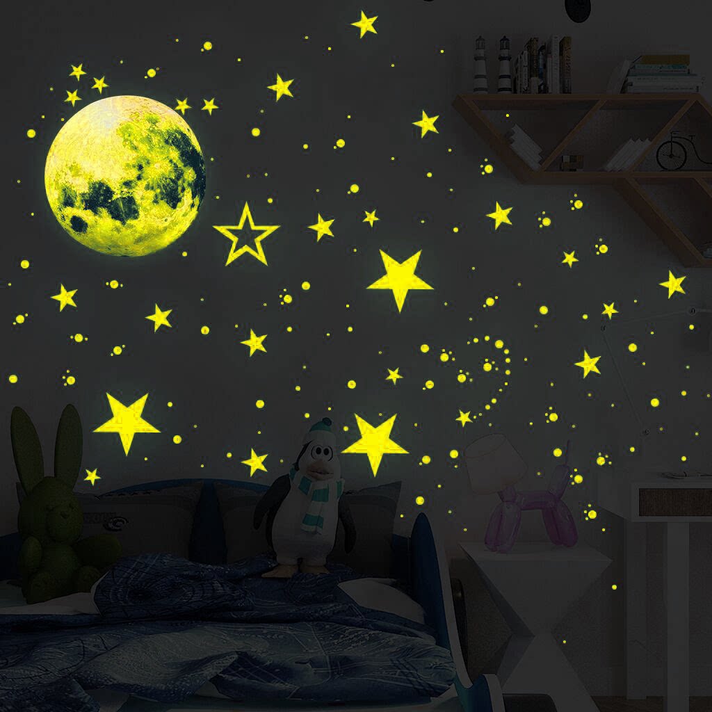 卧室自粘荧光墙贴夜光星星