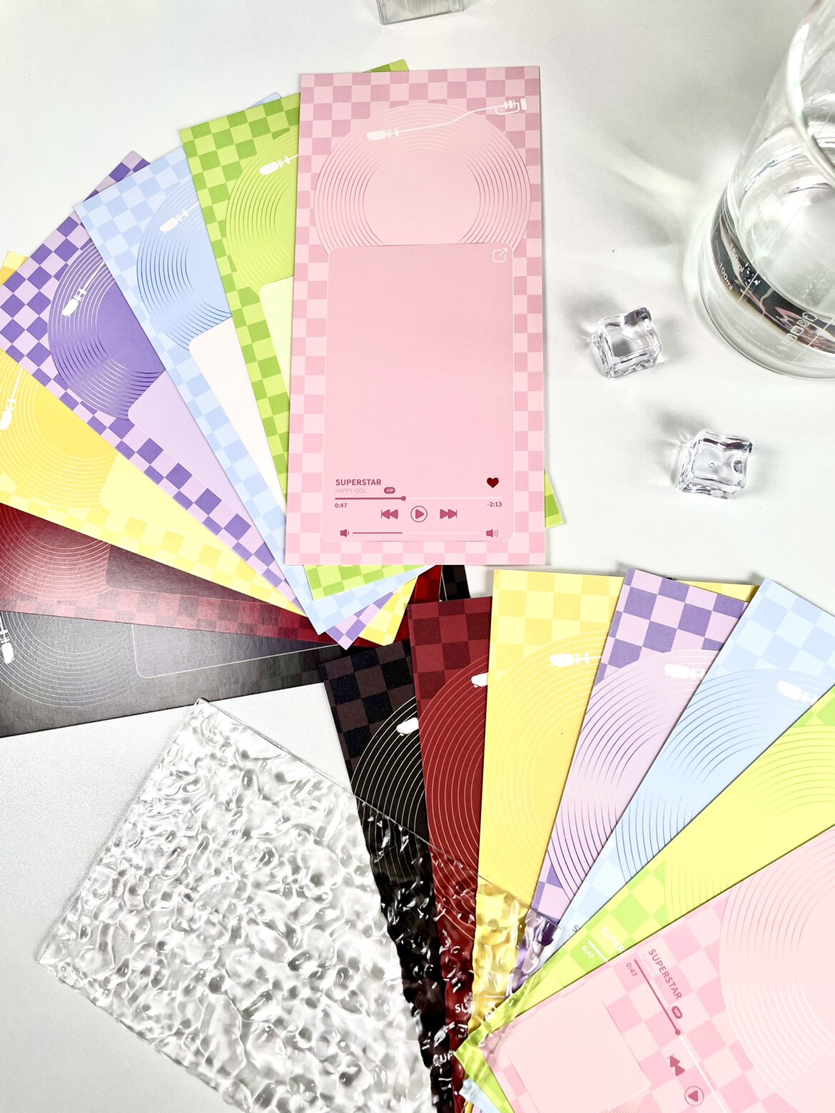 워터 몬스터 홈 뮤직 플레이어 내부 페이지 GU 카드 콜라주 내부 페이지 뒷면 카드