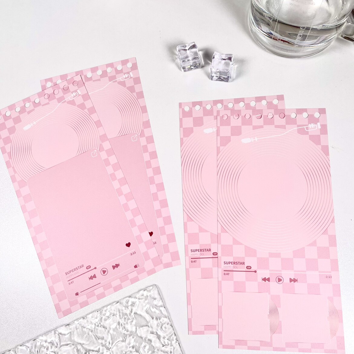 워터 몬스터 홈 뮤직 플레이어 내부 페이지 GU 카드 콜라주 내부 페이지 뒷면 카드