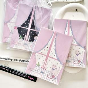 W&M水怪家猫昼猫夜A6定页手帐本韩系可爱猫咪手帐本彩色内页