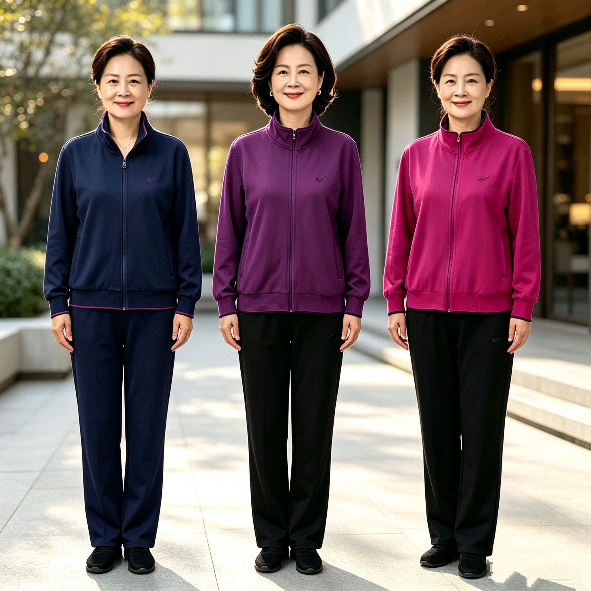 城德美秋季新款女士休闲套装中老运动套装