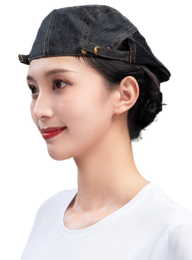 厨师帽子女帆布鸭舌帽