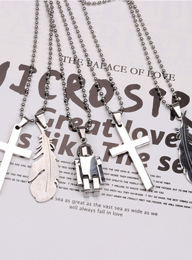 INS欧美HIPHOP街舞嘻哈钛钢项链