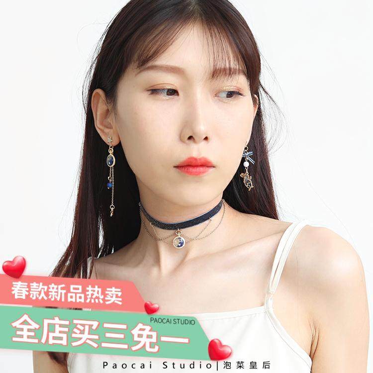 爱丽丝梦游仙境 兔子怀表颈链少女心梦幻丝绒项圈锁骨链女choker