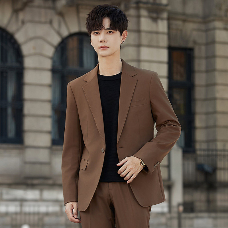男士休闲西服套装结婚礼服春秋季韩版潮小西装外套单件上衣高级感