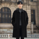 过膝冬季 高端100%纯羊毛呢子大衣男士 双面绒外套中长款 加厚风衣潮