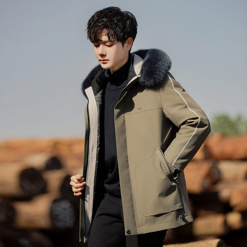 派克服男冬季潮流连帽