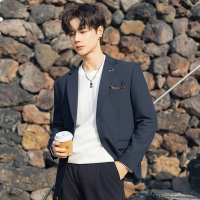休闲西服男士外套2026新款春秋季商务单件上衣韩版小西装套装结婚