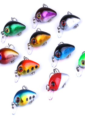 热销款迷你摇滚路亚假饵3cm1.5g路亚鱼饵套装硬饵假鱼饵