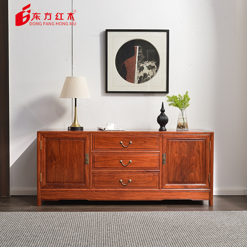 东方红木禅意新中式时尚秋之韵大果紫檀156型红木电视柜