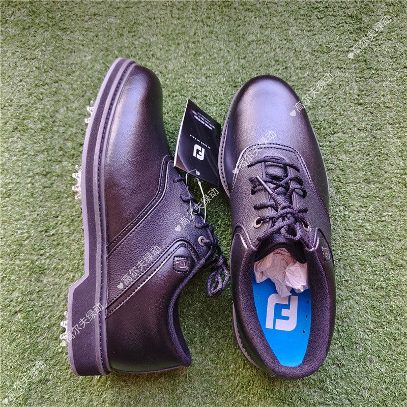 【现货39】footjoy高尔夫鞋男鞋新款黑专业轻量缓震鞋钉防水防滑