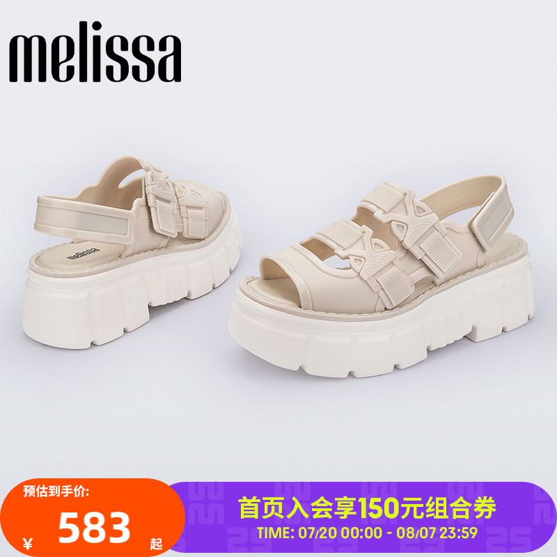Melissa梅丽莎女士早春款时尚魔术贴休闲外穿厚底凉鞋35830