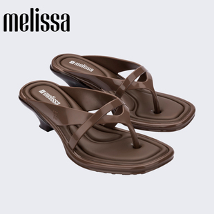 Melissa/梅丽莎26新款夏季女多巴胺配色小猫跟人字拖高跟鞋37794