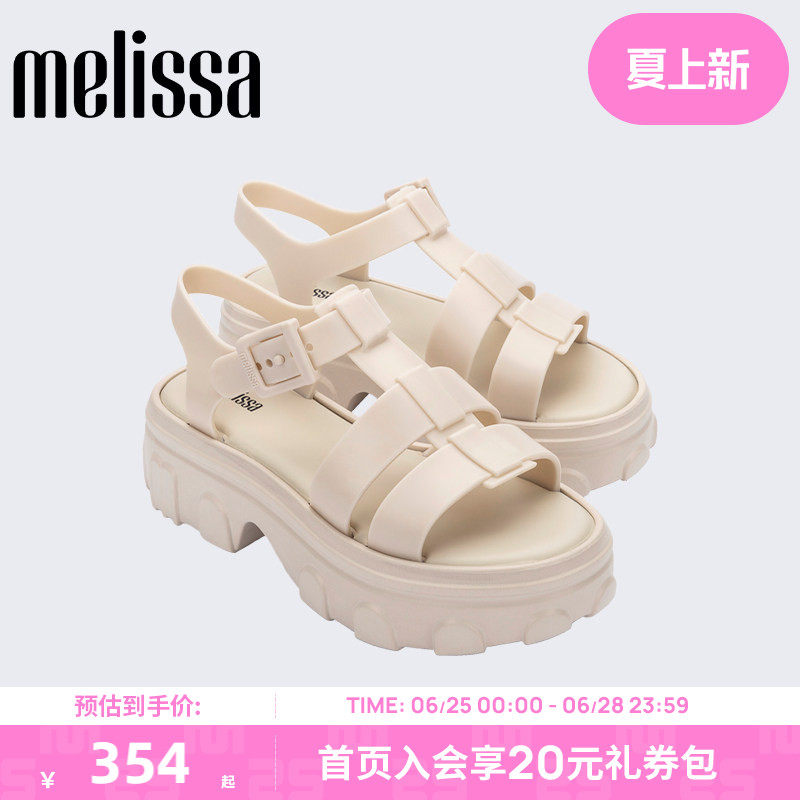 Melissa梅丽莎25款Ella厚底露趾齿轮果冻罗马猪笼凉鞋女35791