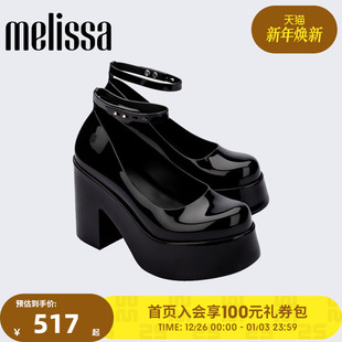 芭比高跟气质搭扣粗果冻鞋 女士时尚 33998 款 Melissa梅丽莎25秋季