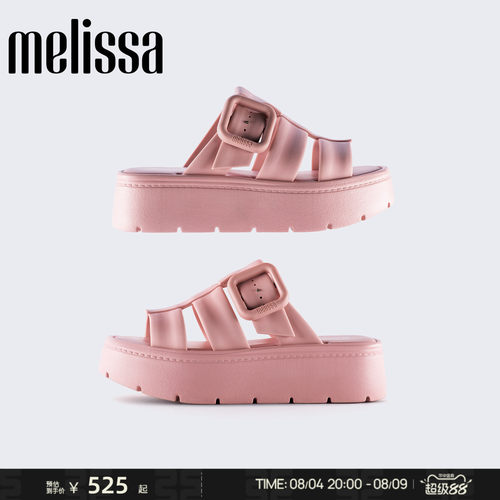 Melissa/梅丽莎2026新款女多巴胺配色厚底露趾时尚通勤拖鞋37802