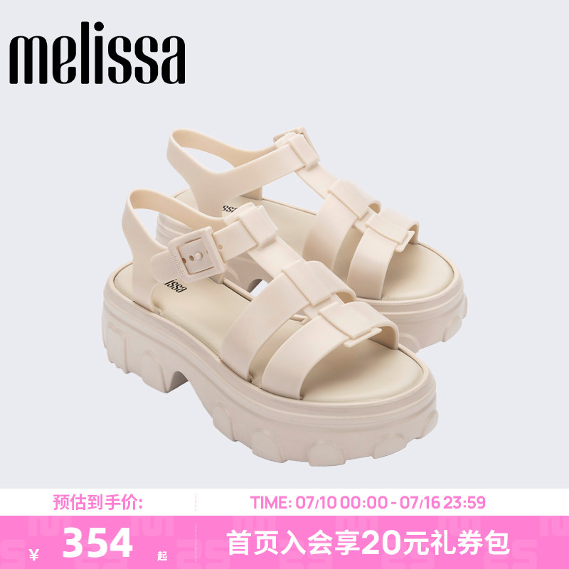 Melissa梅丽莎25款Ella厚底露趾齿轮果冻罗马猪笼凉鞋女35791