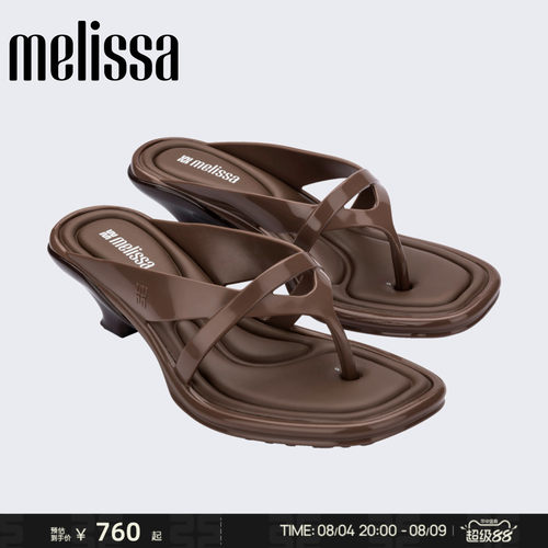 Melissa/梅丽莎26新款春夏季女士果冻小猫跟人字拖高跟鞋37794