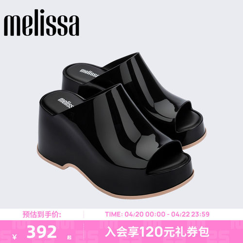 Melissa高跟果冻露趾厚底拖鞋