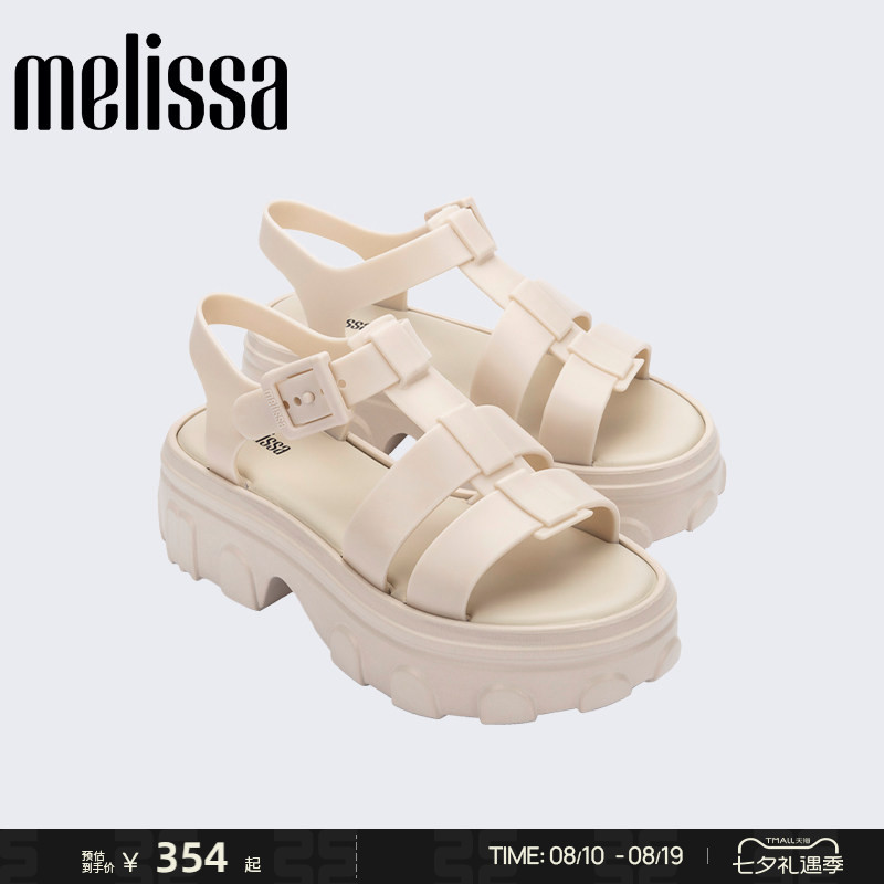 Melissa梅丽莎26款Ella厚底露趾齿轮果冻罗马猪笼凉鞋女35791