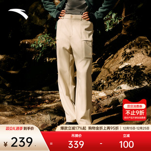 直筒裤 安踏山壳裤 加绒工装 男冬季 子 大地之壳户外防泼水运动长裤