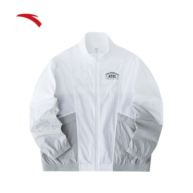 [왕이보와 같은 스타일] ANTA 대학 스타일 재킷 남성 겨울 얇은 스포츠 탑 윈드 브레이커 152428603S