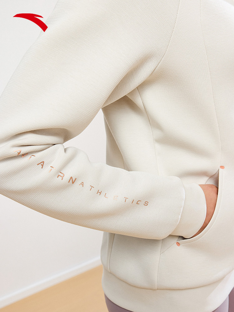 ANTA 프린세스 라인 자켓 여성 겨울 러닝 트레이닝 후드 스포츠 탑 니트 가디건 162437706N