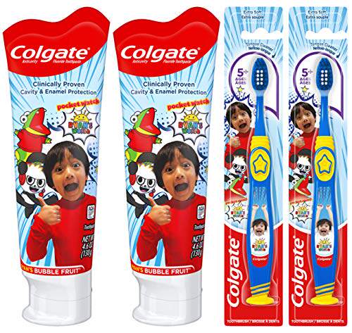 Colgate Kids Toothpaste and Toothbrush Set , Ryan 's World High dewin the Textile fabrics/Accessories/Supporting, Textile Accessories, Other Spinning Accessories category - from Buy2taobao.com to provide professional Taobao agent buy service