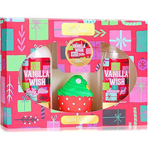 bath and body set  gifts for women  spa gift set with vanill
