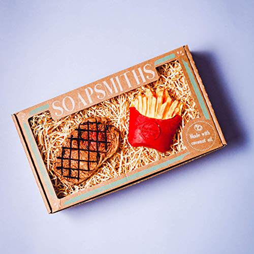 ultra detailed steak & fries soap gift box set - eco-friendl