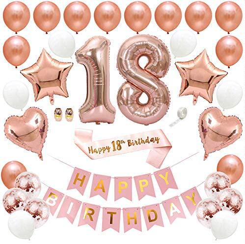 shuxy happy birthday banner kit rose gold 18th birthday ball