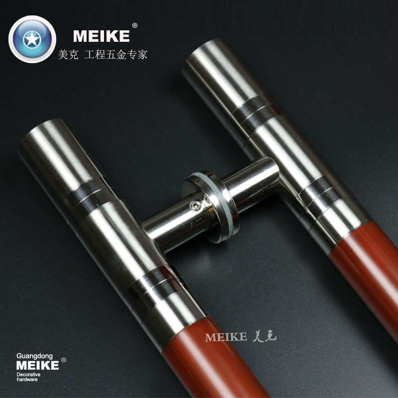 不锈钢玻璃门拉手木纹烤漆加厚大门把手拉丝亮光大环木门暗装美克