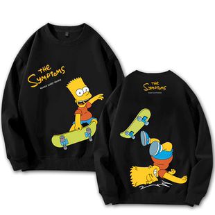 辛普森一家联名周边圆领卫衣The Simpsons男女春秋宽松长袖上衣服