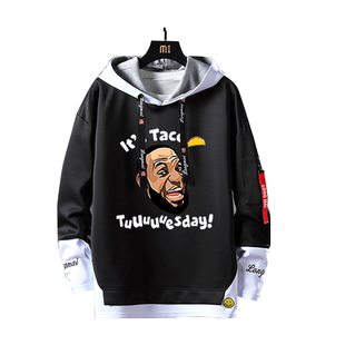 詹姆斯Taco Tuesday周二老汉玉米卷男女飘带连帽卫衣外套上衣