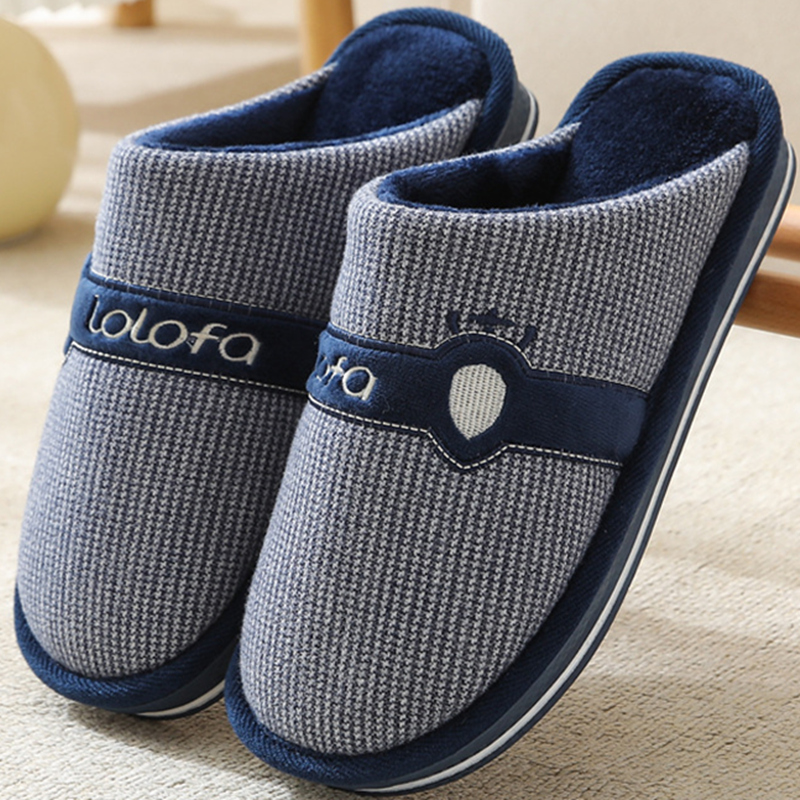 2024新款秋冬季加厚男士大码保暖棉拖鞋厚底棉鞋室内居家外穿4546