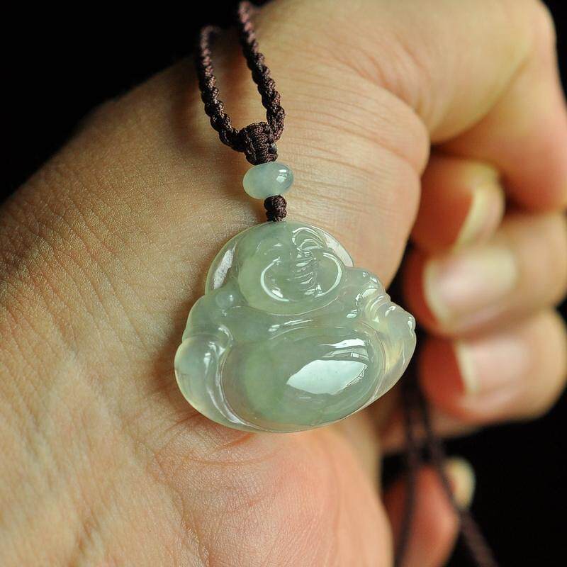az11年终清仓保真正品天然缅甸A货翡翠冰种老油青蓝绿佛公送挂绳