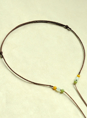 sz063原创设计双孔吊坠挂绳纯手工编织天珠路路通锁骨链吊坠绳