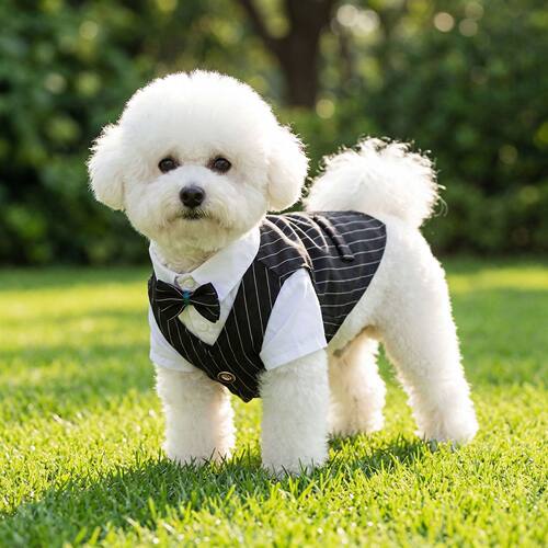 猫咪宠物衣服饰泰迪比熊狗狗衣服春夏款西装礼服衬衫马甲跨境