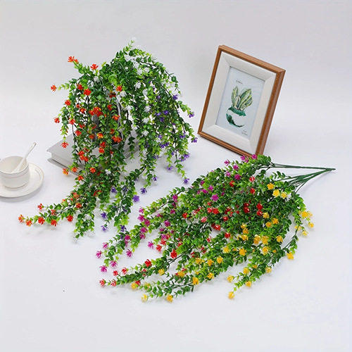 仿真69目尤加利茶花挂件仿真绿植壁挂DIY的后宫卧室客厅装饰品