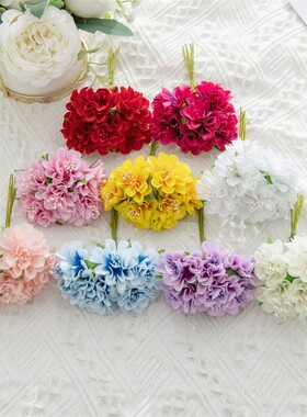 仿真花小把花束假花配饰剪贴花束花圈材料结婚绢花叶婚礼门面装饰