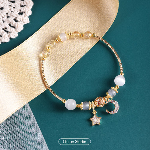 古觉工作室手串守护爱情风金发晶