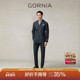 单西服100%亚麻面料商务条纹中年西装 GORNIA 格罗尼雅男士 外套男