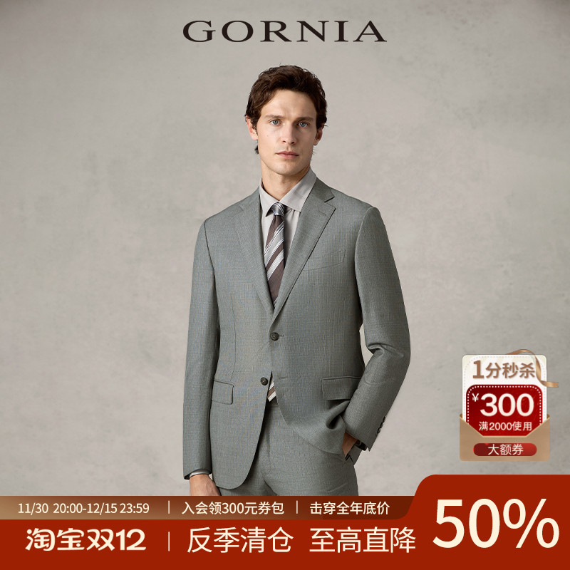 进口羊毛时尚灰色条纹西服上衣