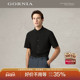 百搭商务凉爽半袖 GORNIA 短T衬衣男 衬衫 黑色时尚 格罗尼雅男士 短袖